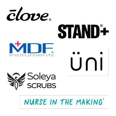 Clove Shoes Logo | Stand+ Logo | MDF Instruments Logo | Uni Logo | Soleya Scrubs Logo | Nurse in the Making Logo